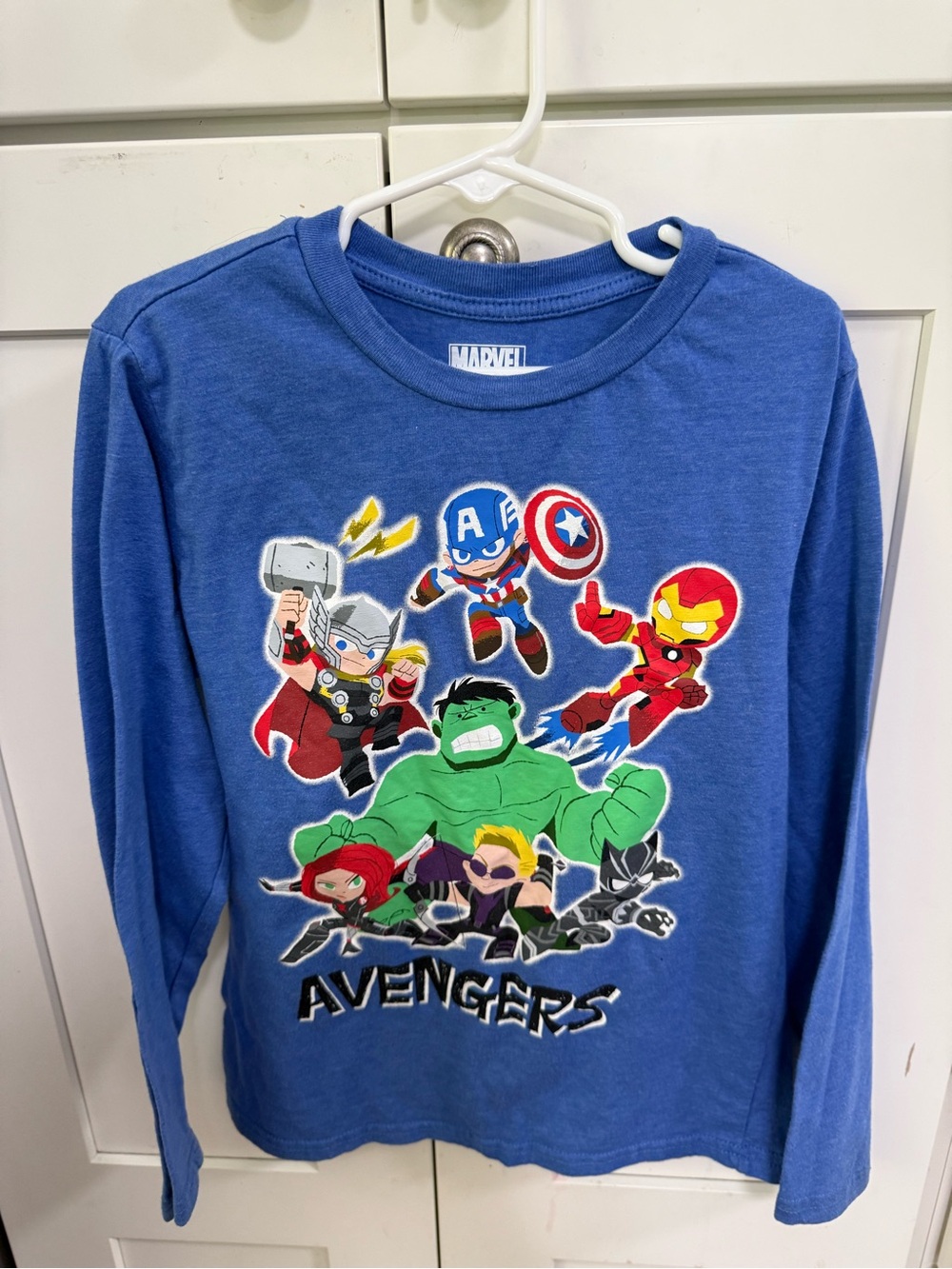 Marvel Blue Long-Sleeve Avengers Character Graphic Tee